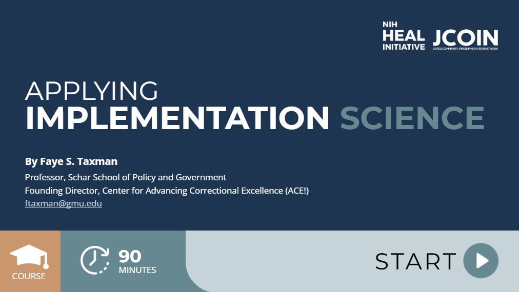 Applying Implementation Science: eLearning course built for JCOIN